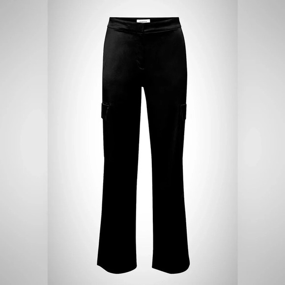 Babaton Cinna Cargo Satin Pant in Black NWT - Picture 3 of 3